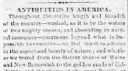 Raftsman's Journal 01/06/1858: Antiquities in America.
