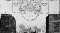 Plan and elevation of a magnificent sepulchral building located outside Porta Maggiore near Torre de 'Schiavi