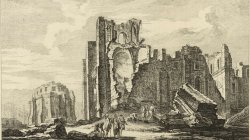 Ruins of Lisbon in 1755. Basilica de Santa Maria.