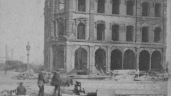 Tribune Building. Corner of Dearborn and Madison after the Great Chicago Fire, 1871