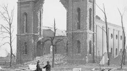 1871 Chicago. The ruins of Trinity Church