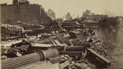 Chicago Fire of 1871: Corner of Randolph and Wells Street