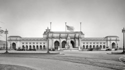 Washington, D.C., circa 1912. Union Station plaza and Columbus fountain.